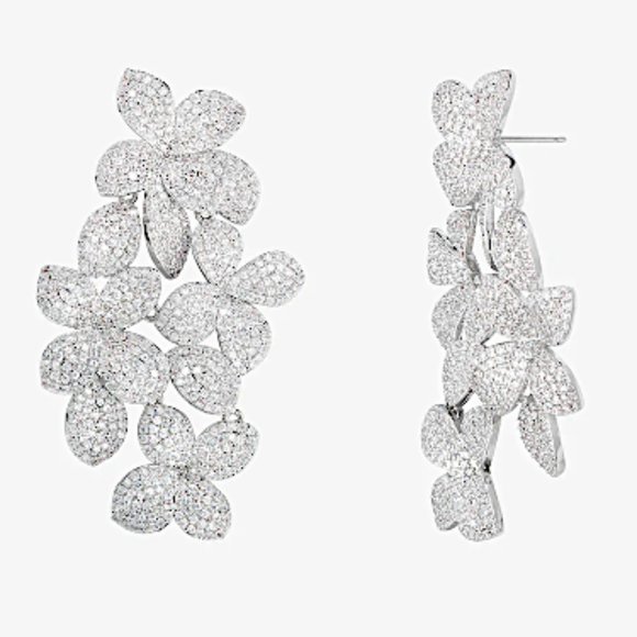 Anthropologie Silver Floral Earrings - Picture 5 of 12